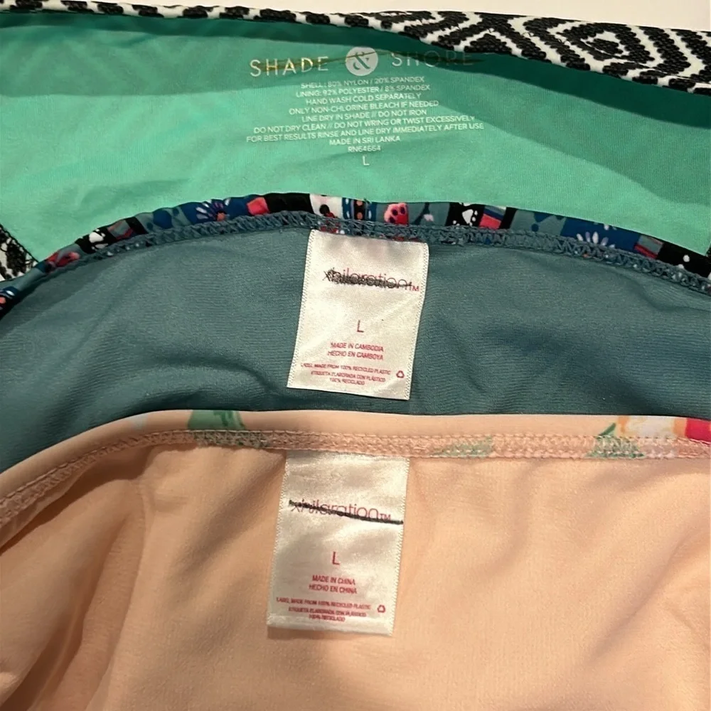 Bikini Swim bottoms bundle of 3 size Large NWOT